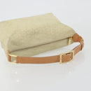CELINE C Macadam Hand Bag Suede Beige Gold Tone Auth ep15402-8