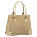GUCCI GG Canvas Hand Bag Beige Bronze 124260 Auth ep15404-1