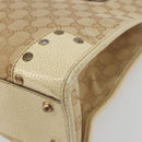 GUCCI GG Canvas Hand Bag Beige Bronze 124260 Auth ep15404-9
