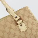 GUCCI GG Canvas Hand Bag Beige Bronze 124260 Auth ep15404-10