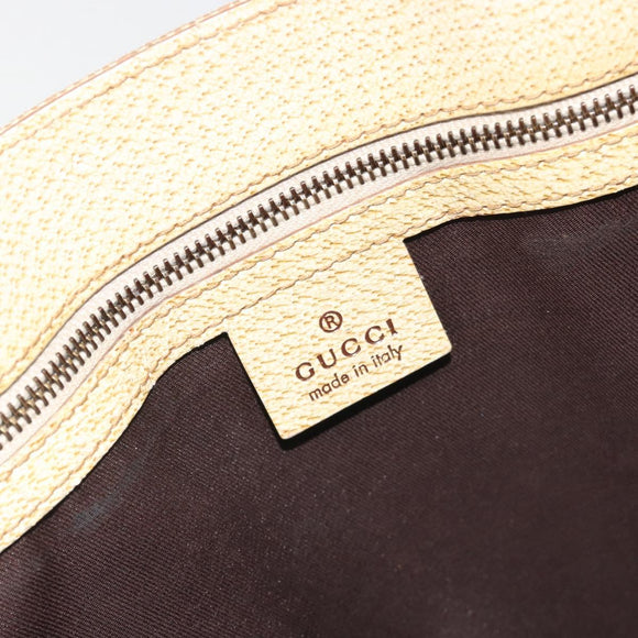 GUCCI GG Canvas Hand Bag Beige Bronze 124260 Auth ep15404