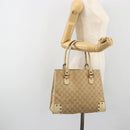 GUCCI GG Canvas Hand Bag Beige Bronze 124260 Auth ep15404-22
