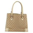 GUCCI GG Canvas Hand Bag Beige Bronze 124260 Auth ep15404-2