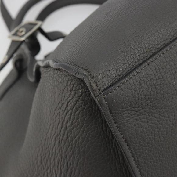 CELINE Big Bag Small Hand Bag Leather 2way Gray Silver Auth ep15408V