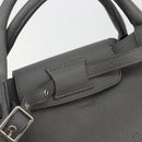 CELINE Big Bag Small Hand Bag Leather 2way Gray Silver Auth ep15408V-17