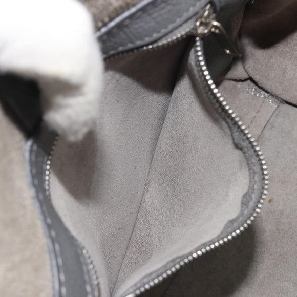 CELINE Big Bag Small Hand Bag Leather 2way Gray Silver Auth ep15408V