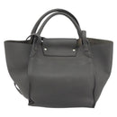 CELINE Big Bag Small Hand Bag Leather 2way Gray Silver Auth ep15408V-3