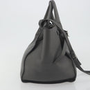 CELINE Big Bag Small Hand Bag Leather 2way Gray Silver Auth ep15408V-5