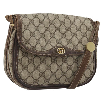 GUCCI GG Supreme Shoulder Bag PVC Leather Beige Gold 001 26 1070 Auth ep15411