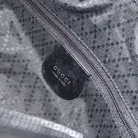GUCCI Bamboo Hand Bag Nylon Black Silver Auth ep15413