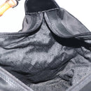 GUCCI Bamboo Hand Bag Nylon Black Silver Auth ep15413-19