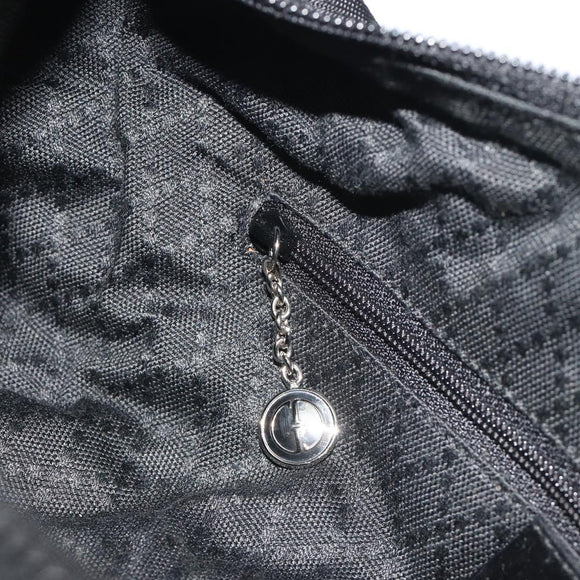 GUCCI Bamboo Hand Bag Nylon Black Silver Auth ep15413