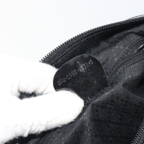 GUCCI Bamboo Hand Bag Nylon Black Silver Auth ep15413