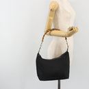 GUCCI Bamboo Hand Bag Nylon Black Silver Auth ep15413-22