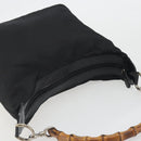 GUCCI Bamboo Hand Bag Nylon Black Silver Auth ep15413-6