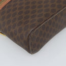CELINE Macadam Vanity Cosmetic Pouch PVC Leather Brown Gold Tone Auth ep15416-11
