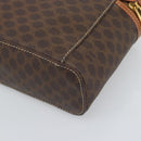 CELINE Macadam Vanity Cosmetic Pouch PVC Leather Brown Gold Tone Auth ep15416-12
