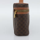 CELINE Macadam Vanity Cosmetic Pouch PVC Leather Brown Gold Tone Auth ep15416-4
