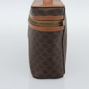 CELINE Macadam Vanity Cosmetic Pouch PVC Leather Brown Gold Tone Auth ep15416-5