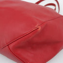 CELINE Horizontal Cabas Tote Bag Leather Red Gold Tone Auth ep15417-10