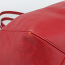 CELINE Horizontal Cabas Tote Bag Leather Red Gold Tone Auth ep15417-11