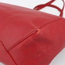 CELINE Horizontal Cabas Tote Bag Leather Red Gold Tone Auth ep15417-12