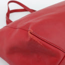CELINE Horizontal Cabas Tote Bag Leather Red Gold Tone Auth ep15417-13
