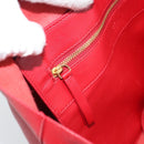 CELINE Horizontal Cabas Tote Bag Leather Red Gold Tone Auth ep15417-19