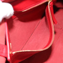 CELINE Horizontal Cabas Tote Bag Leather Red Gold Tone Auth ep15417-20