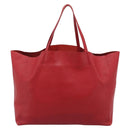 CELINE Horizontal Cabas Tote Bag Leather Red Gold Tone Auth ep15417-3