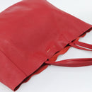 CELINE Horizontal Cabas Tote Bag Leather Red Gold Tone Auth ep15417-6