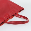 CELINE Horizontal Cabas Tote Bag Leather Red Gold Tone Auth ep15417-7