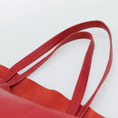 CELINE Horizontal Cabas Tote Bag Leather Red Gold Tone Auth ep15417-8