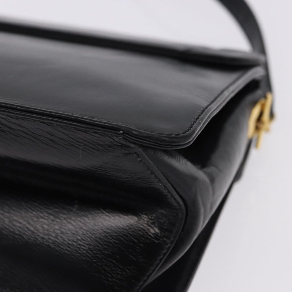 Christian Dior Shoulder Bag Leather Black Gold Tone Auth ep15419