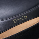 Christian Dior Shoulder Bag Leather Black Gold Tone Auth ep15419-11