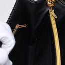 Christian Dior Shoulder Bag Leather Black Gold Tone Auth ep15419-22
