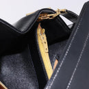 Christian Dior Shoulder Bag Leather Black Gold Tone Auth ep15419-25