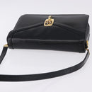Christian Dior Shoulder Bag Leather Black Gold Tone Auth ep15419-6