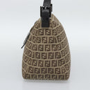 FENDI Zucchino Canvas Mamma Baguette Bag Beige Silver 8BR004 Auth ep15424V-4