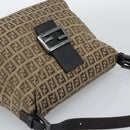 FENDI Zucchino Canvas Mamma Baguette Bag Beige Silver 8BR004 Auth ep15424V-6