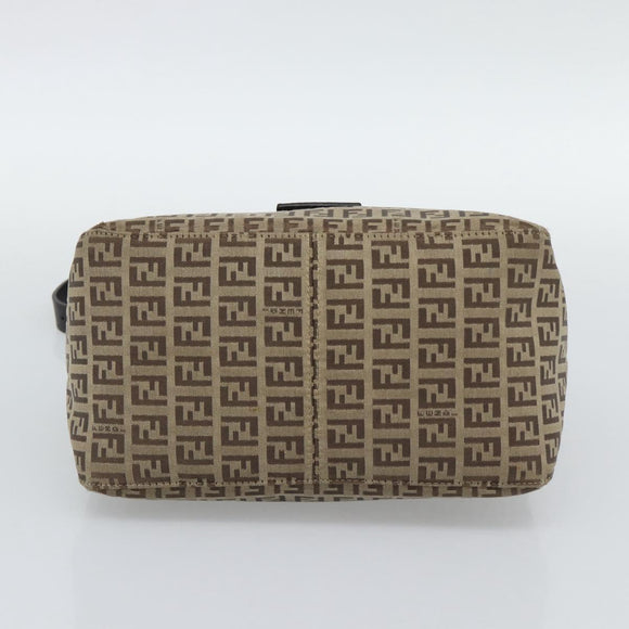FENDI Zucchino Canvas Mamma Baguette Bag Beige Silver 8BR004 Auth ep15424V