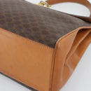 CELINE Macadam Hand Bag PVC Leather Brown Gold Tone Auth ep15431-9