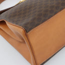 CELINE Macadam Hand Bag PVC Leather Brown Gold Tone Auth ep15431-14