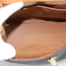 CELINE Macadam Hand Bag PVC Leather Brown Gold Tone Auth ep15431-11