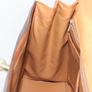 CELINE Macadam Hand Bag PVC Leather Brown Gold Tone Auth ep15431-19
