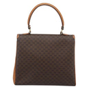 CELINE Macadam Hand Bag PVC Leather Brown Gold Tone Auth ep15431-2