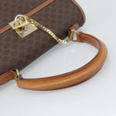 CELINE Macadam Hand Bag PVC Leather Brown Gold Tone Auth ep15431-7