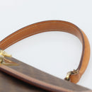 CELINE Macadam Hand Bag PVC Leather Brown Gold Tone Auth ep15431-8