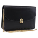 Christian Dior Chain Shoulder Bag Leather Black Gold Tone Auth ep15433-1