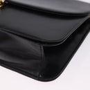 Christian Dior Chain Shoulder Bag Leather Black Gold Tone Auth ep15433-11